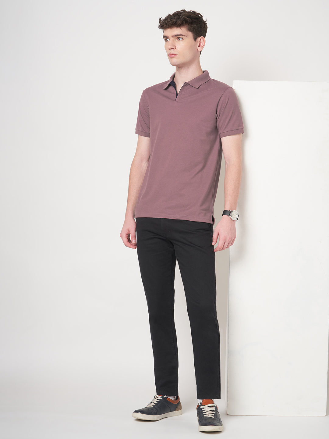 STITCH HUB Men's Polo Tshirt Mauve Cotton Rich Blend Casual & Formal Wear, Breathable, Durable, Stylish for Everyday Comfort