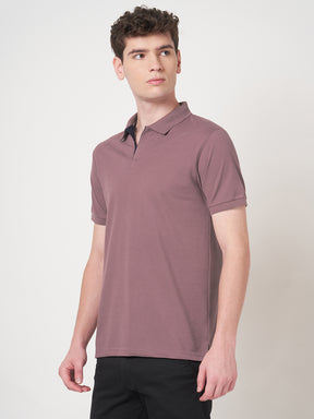 STITCH HUB Men's Polo Tshirt Mauve Cotton Rich Blend Casual & Formal Wear, Breathable, Durable, Stylish for Everyday Comfort