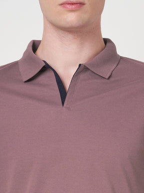 STITCH HUB Men's Polo Tshirt Mauve Cotton Rich Blend Casual & Formal Wear, Breathable, Durable, Stylish for Everyday Comfort