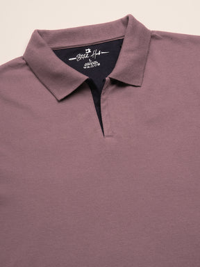 STITCH HUB Men's Polo Tshirt Mauve Cotton Rich Blend Casual & Formal Wear, Breathable, Durable, Stylish for Everyday Comfort