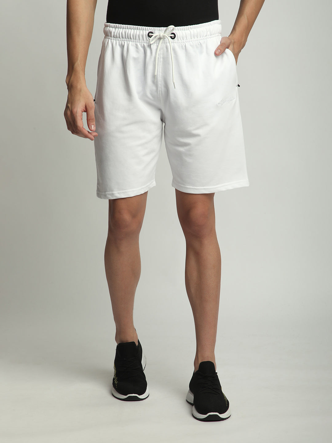 Stitch Hub White Loop knit Shorts for Men
