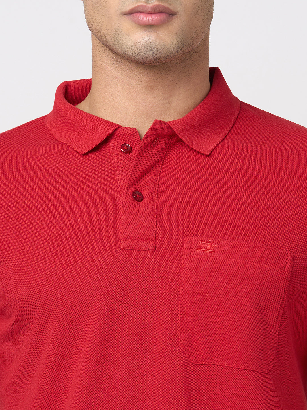 STITCH HUB Men's Matty Polo - Red Cotton Rich Blend Polo, Regular Fit, Breathable & Stylish for Casual and Formal Wear