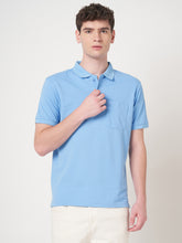 STITCH HUB Men's Matty Polo Tshirt – Sky Color Cotton Rich Blend, Regular Fit, Breathable & Stylish, Perfect for Casual and Formal Wear