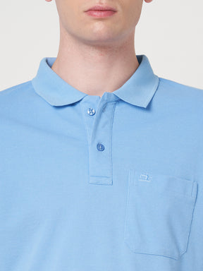 STITCH HUB Men's Matty Polo Tshirt – Sky Color Cotton Rich Blend, Regular Fit, Breathable & Stylish, Perfect for Casual and Formal Wear
