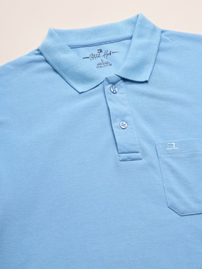STITCH HUB Men's Matty Polo Tshirt – Sky Color Cotton Rich Blend, Regular Fit, Breathable & Stylish, Perfect for Casual and Formal Wear