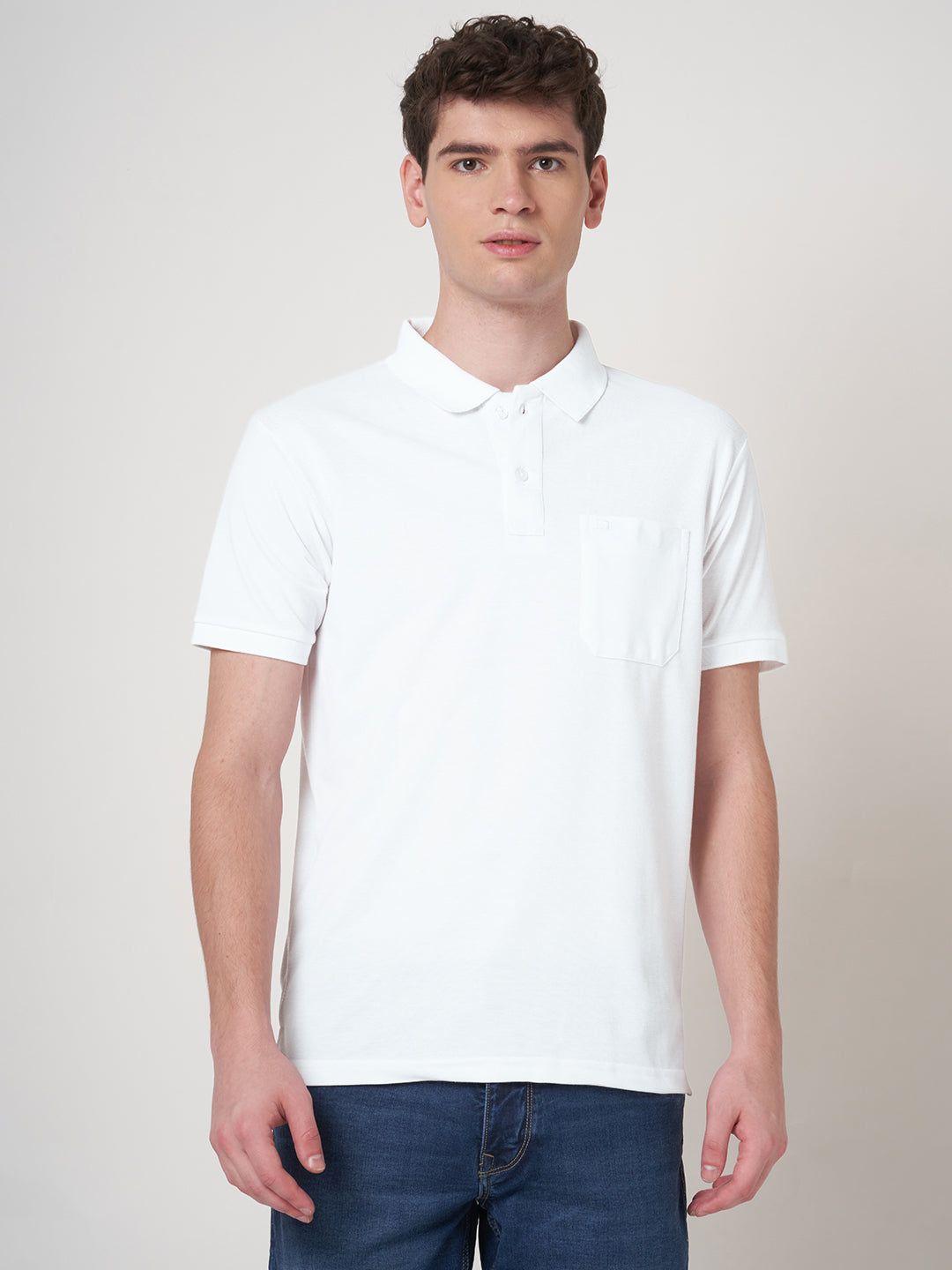 STITCH HUB Men's Matty Polo - Cotton Rich Blend, Regular Fit, Elegant White Polo for Formal & Casual Wear