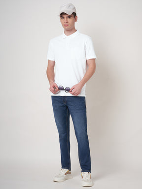 STITCH HUB Men's Matty Polo - Cotton Rich Blend, Regular Fit, Elegant White Polo for Formal & Casual Wear