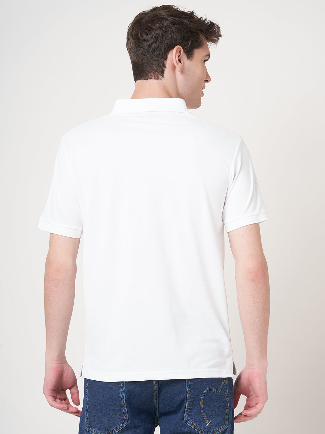 STITCH HUB Men's Matty Polo - Cotton Rich Blend, Regular Fit, Elegant White Polo for Formal & Casual Wear