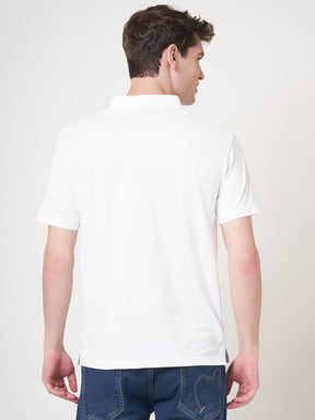 STITCH HUB Men's Matty Polo - Cotton Rich Blend, Regular Fit, Elegant White Polo for Formal & Casual Wear