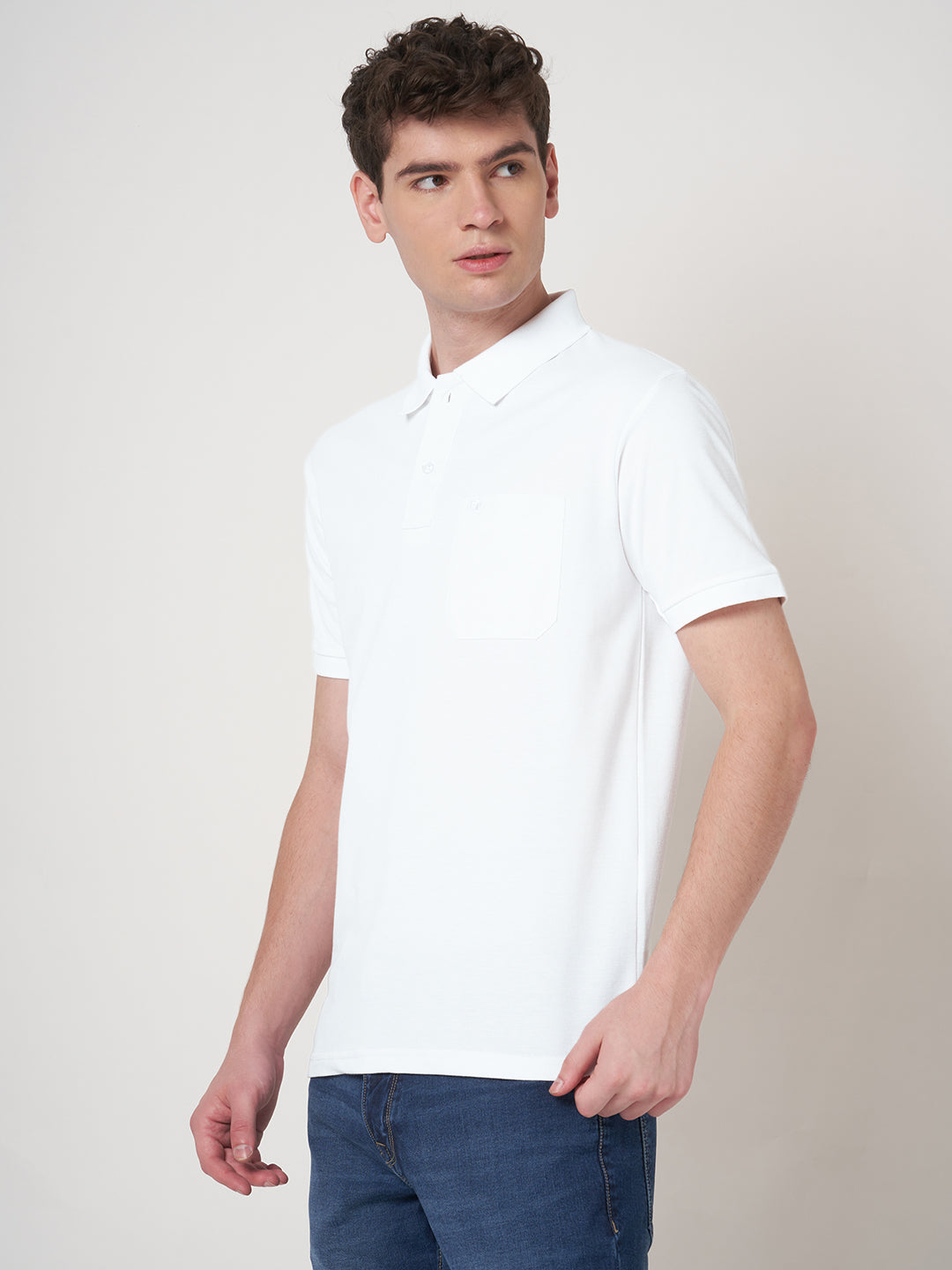 STITCH HUB Men's Matty Polo - Cotton Rich Blend, Regular Fit, Elegant White Polo for Formal & Casual Wear