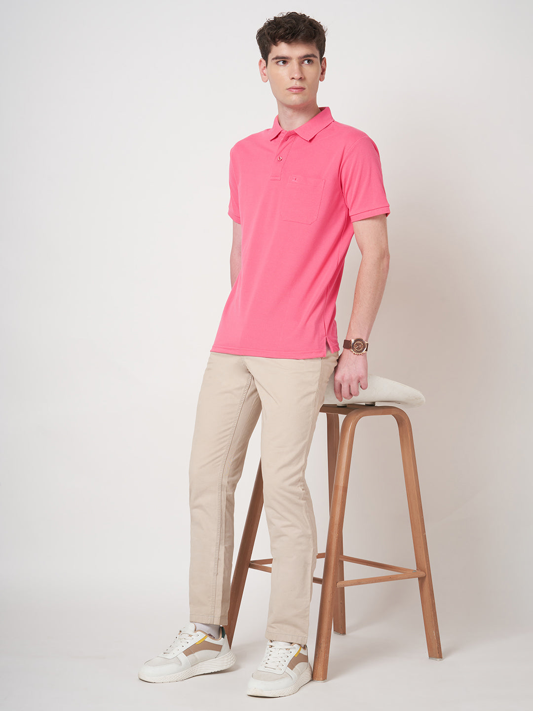 STITCH HUB Men's Matty Polo Tshirt - Rose Cotton Rich Blend, Breathable & Stylish, Perfect for Casual & Formal Wear
