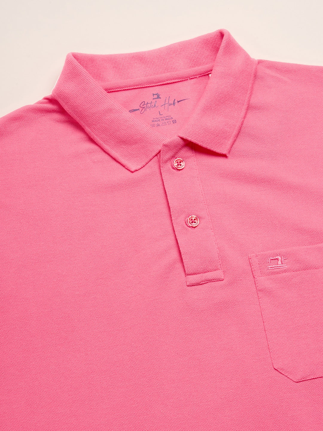 STITCH HUB Men's Matty Polo Tshirt - Rose Cotton Rich Blend, Breathable & Stylish, Perfect for Casual & Formal Wear