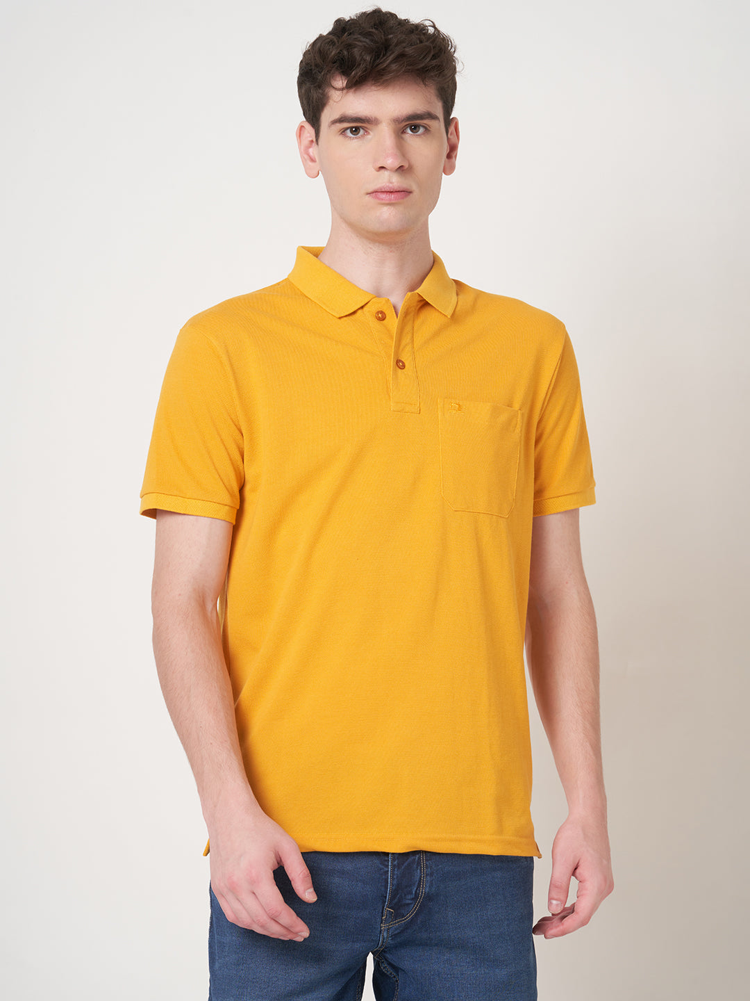 STITCH HUB Men's Matty Polo Tshirt - Mustard Cotton Rich Blend, Stylish & Comfortable, Perfect for Casual & Formal Wear