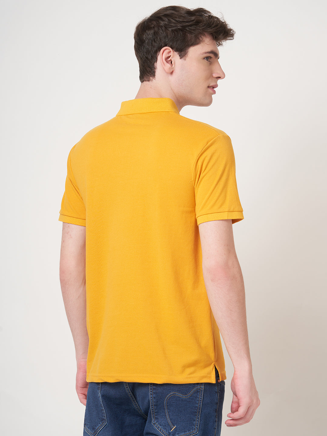 STITCH HUB Men's Matty Polo Tshirt - Mustard Cotton Rich Blend, Stylish & Comfortable, Perfect for Casual & Formal Wear