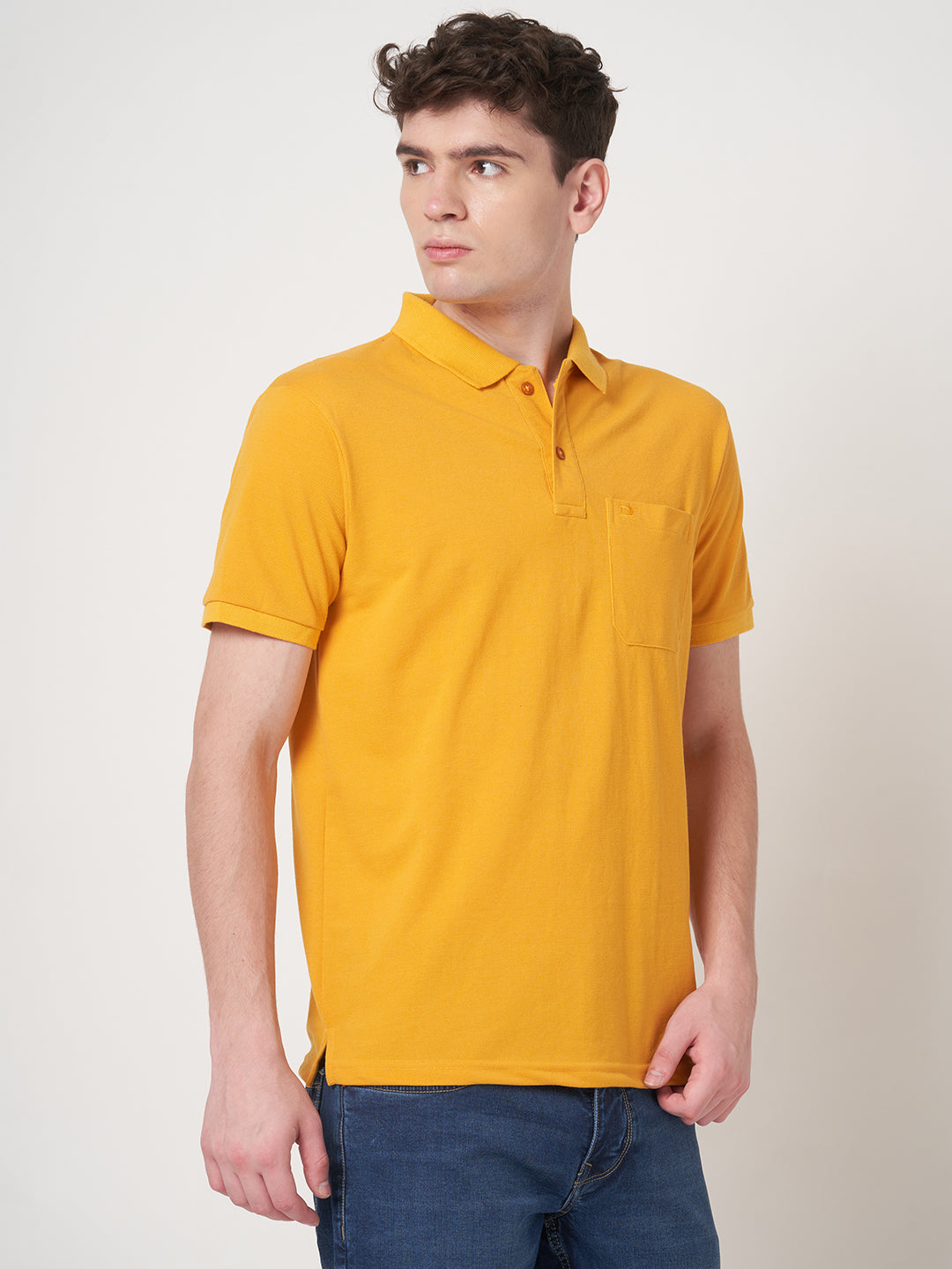 STITCH HUB Men's Matty Polo Tshirt - Mustard Cotton Rich Blend, Stylish & Comfortable, Perfect for Casual & Formal Wear