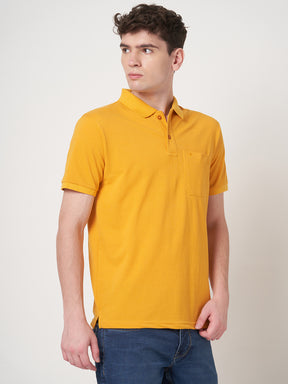 STITCH HUB Men's Matty Polo Tshirt - Mustard Cotton Rich Blend, Stylish & Comfortable, Perfect for Casual & Formal Wear