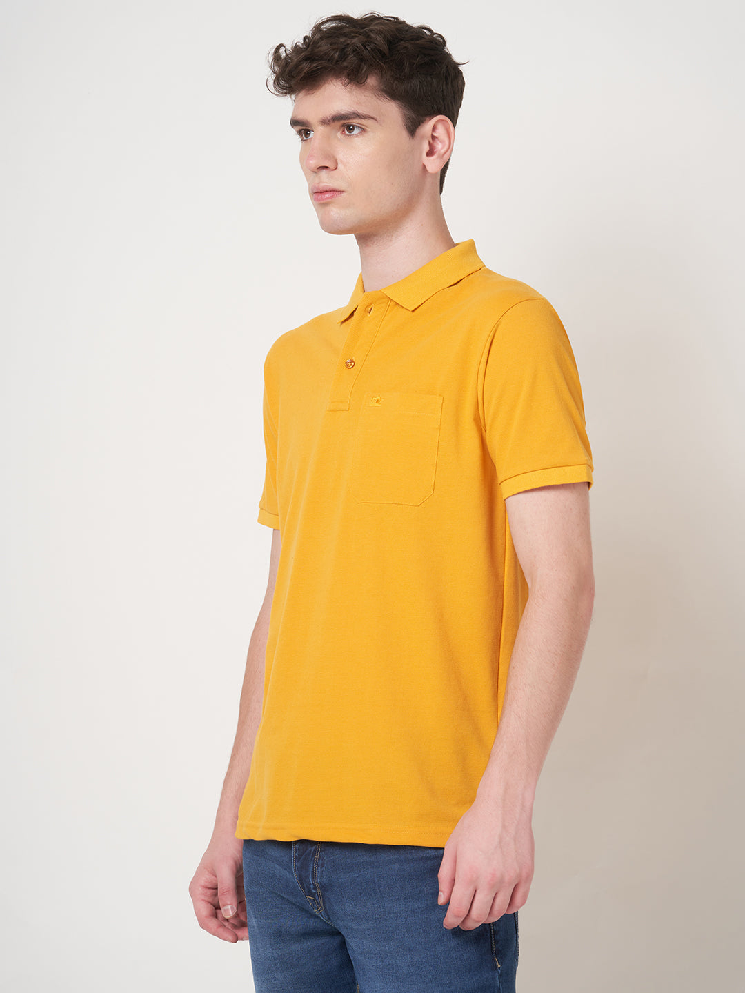 STITCH HUB Men's Matty Polo Tshirt - Mustard Cotton Rich Blend, Stylish & Comfortable, Perfect for Casual & Formal Wear