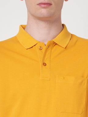 STITCH HUB Men's Matty Polo Tshirt - Mustard Cotton Rich Blend, Stylish & Comfortable, Perfect for Casual & Formal Wear