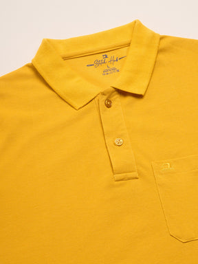 STITCH HUB Men's Matty Polo Tshirt - Mustard Cotton Rich Blend, Stylish & Comfortable, Perfect for Casual & Formal Wear