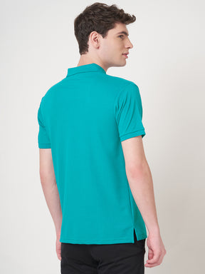 STITCH HUB Men's Matty Polo in Ocean Blue – Cotton Rich Blend, Breathable, Stylish & Durable for Casual and Outdoor Wear