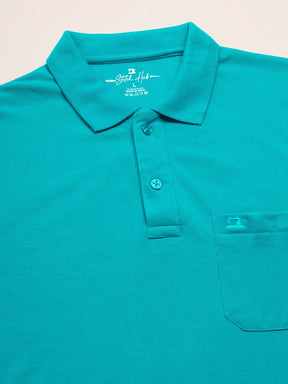 STITCH HUB Men's Matty Polo in Ocean Blue – Cotton Rich Blend, Breathable, Stylish & Durable for Casual and Outdoor Wear