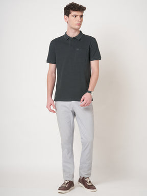 STITCH HUB Men's Matty Polo Tshirt - Dark Grey, Cotton Rich Blend, Versatile Casual Wear, Soft & Breathable, Stylish Regular Fit