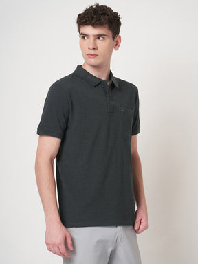 STITCH HUB Men's Matty Polo Tshirt - Dark Grey, Cotton Rich Blend, Versatile Casual Wear, Soft & Breathable, Stylish Regular Fit