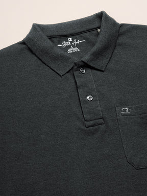 STITCH HUB Men's Matty Polo Tshirt - Dark Grey, Cotton Rich Blend, Versatile Casual Wear, Soft & Breathable, Stylish Regular Fit