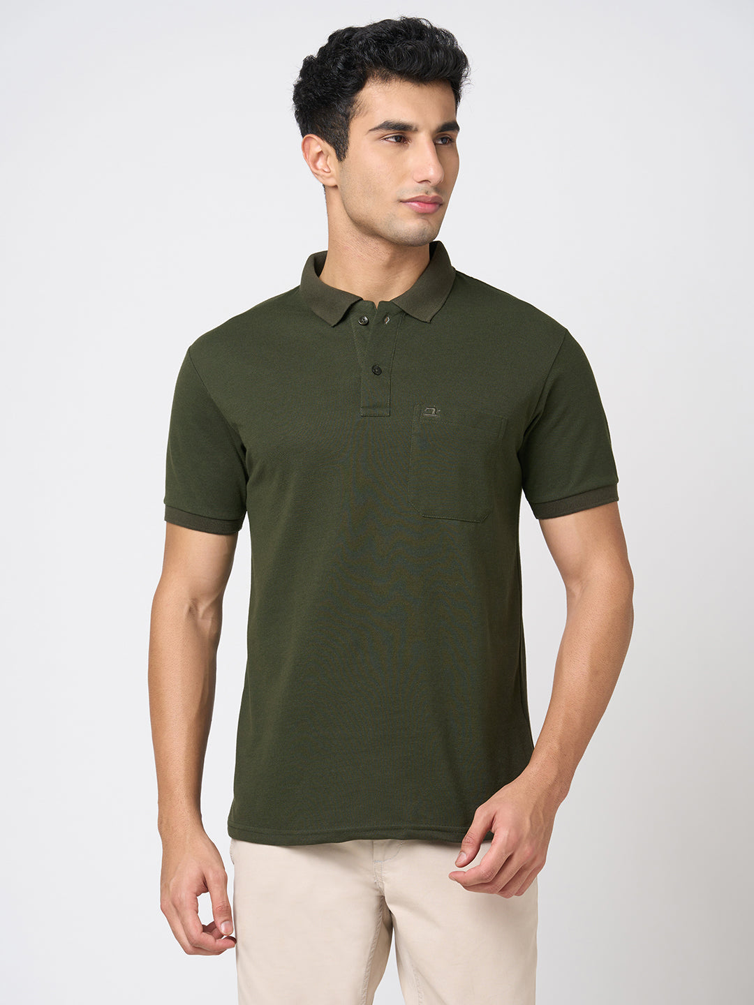 STITCH HUB Men's Olive Matty Polo Tshirt - Cotton Rich Blend, Regular Fit, Breathable, Perfect for Casual & Formal Wear