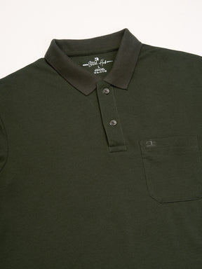 STITCH HUB Men's Olive Matty Polo Tshirt - Cotton Rich Blend, Regular Fit, Breathable, Perfect for Casual & Formal Wear