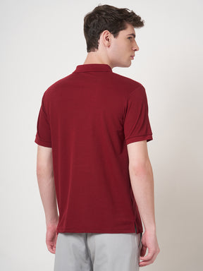 STITCH HUB Men's Matty Polo Tshirt Wine Color - Cotton Rich Blend, Breathable, Stylish & Versatile for All-Day Comfort