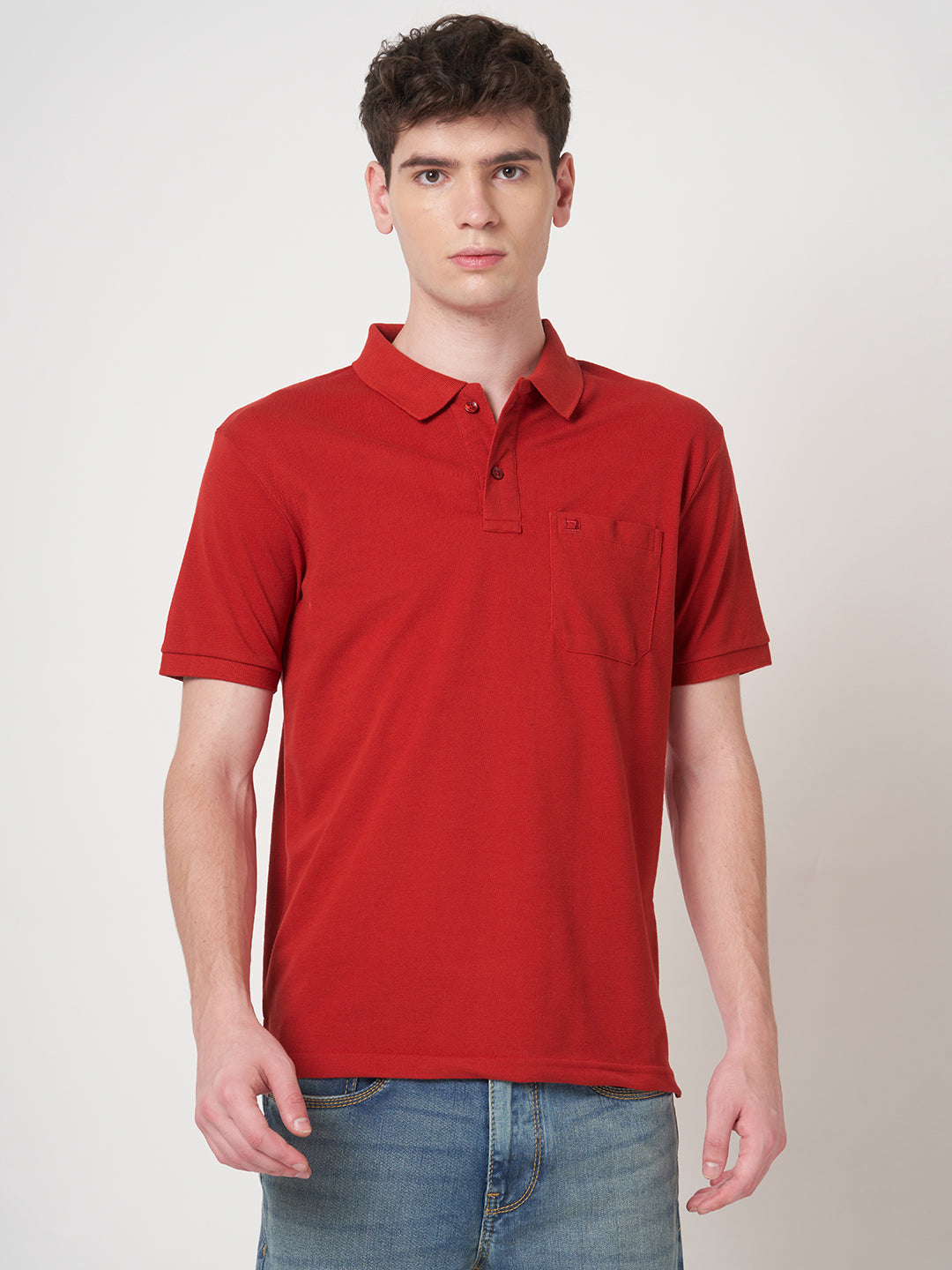 STITCH HUB Men's Dark Red Cotton Rich Polo – Regular Fit, Breathable, Stylish & Comfortable for Casual & Outdoor Wear