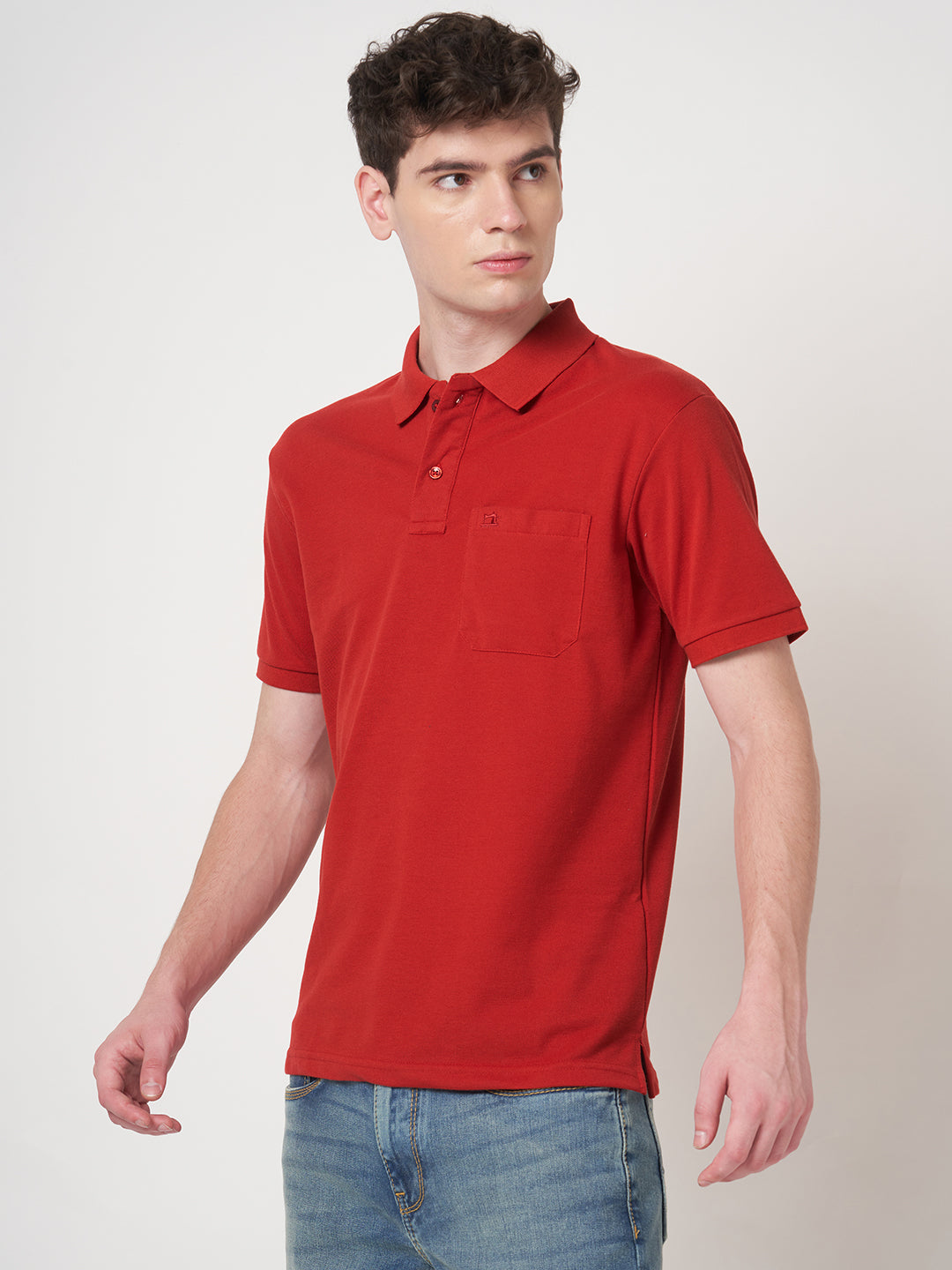 STITCH HUB Men's Dark Red Cotton Rich Polo – Regular Fit, Breathable, Stylish & Comfortable for Casual & Outdoor Wear
