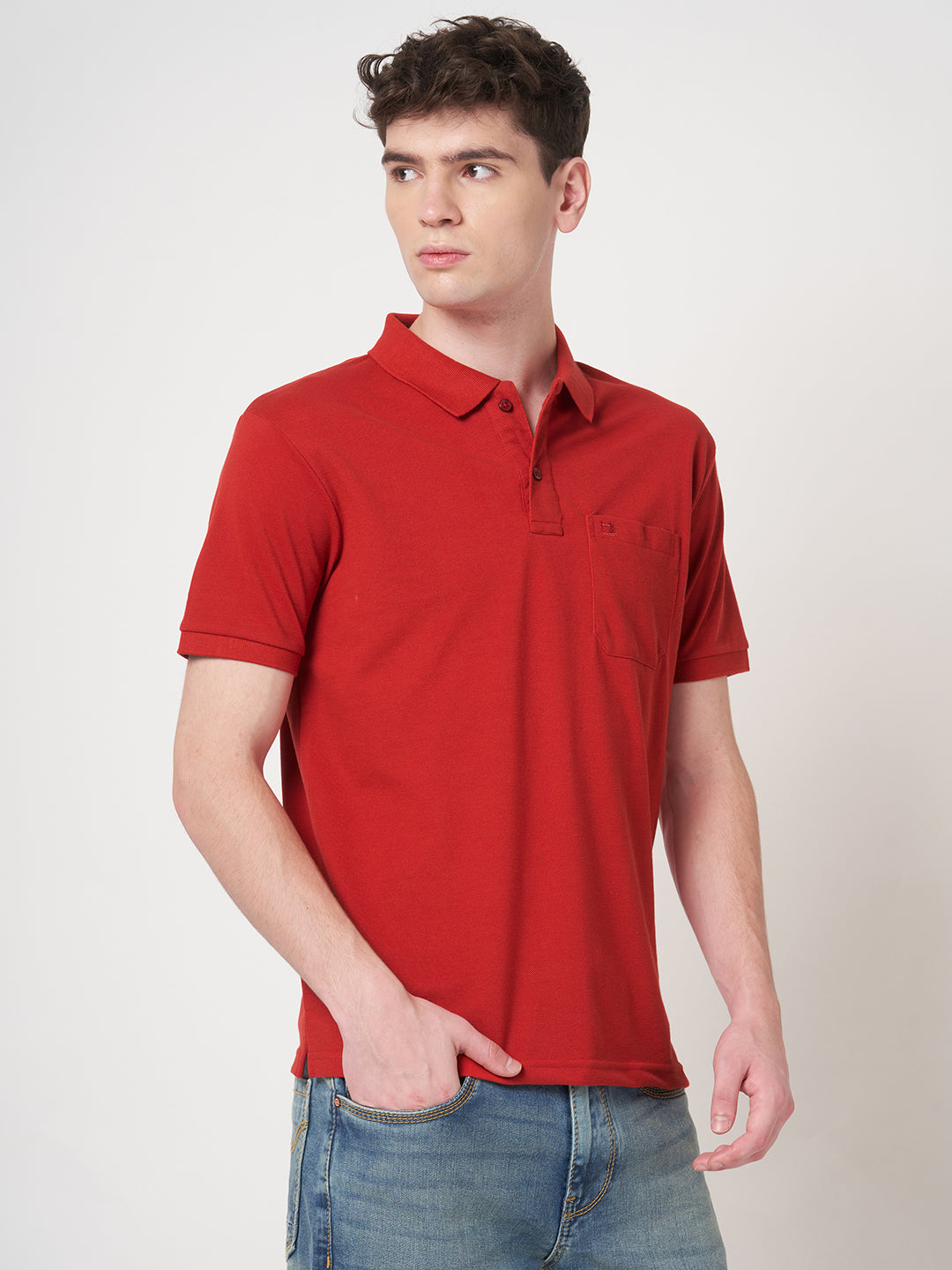 STITCH HUB Men's Dark Red Cotton Rich Polo – Regular Fit, Breathable, Stylish & Comfortable for Casual & Outdoor Wear