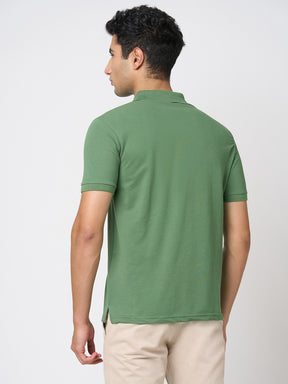 STITCH HUB Men's Matty Polo Tshirt - Grass Color, Cotton Rich Blend, Regular Fit, Stylish & Comfortable for Everyday Wear