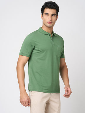 STITCH HUB Men's Matty Polo Tshirt - Grass Color, Cotton Rich Blend, Regular Fit, Stylish & Comfortable for Everyday Wear