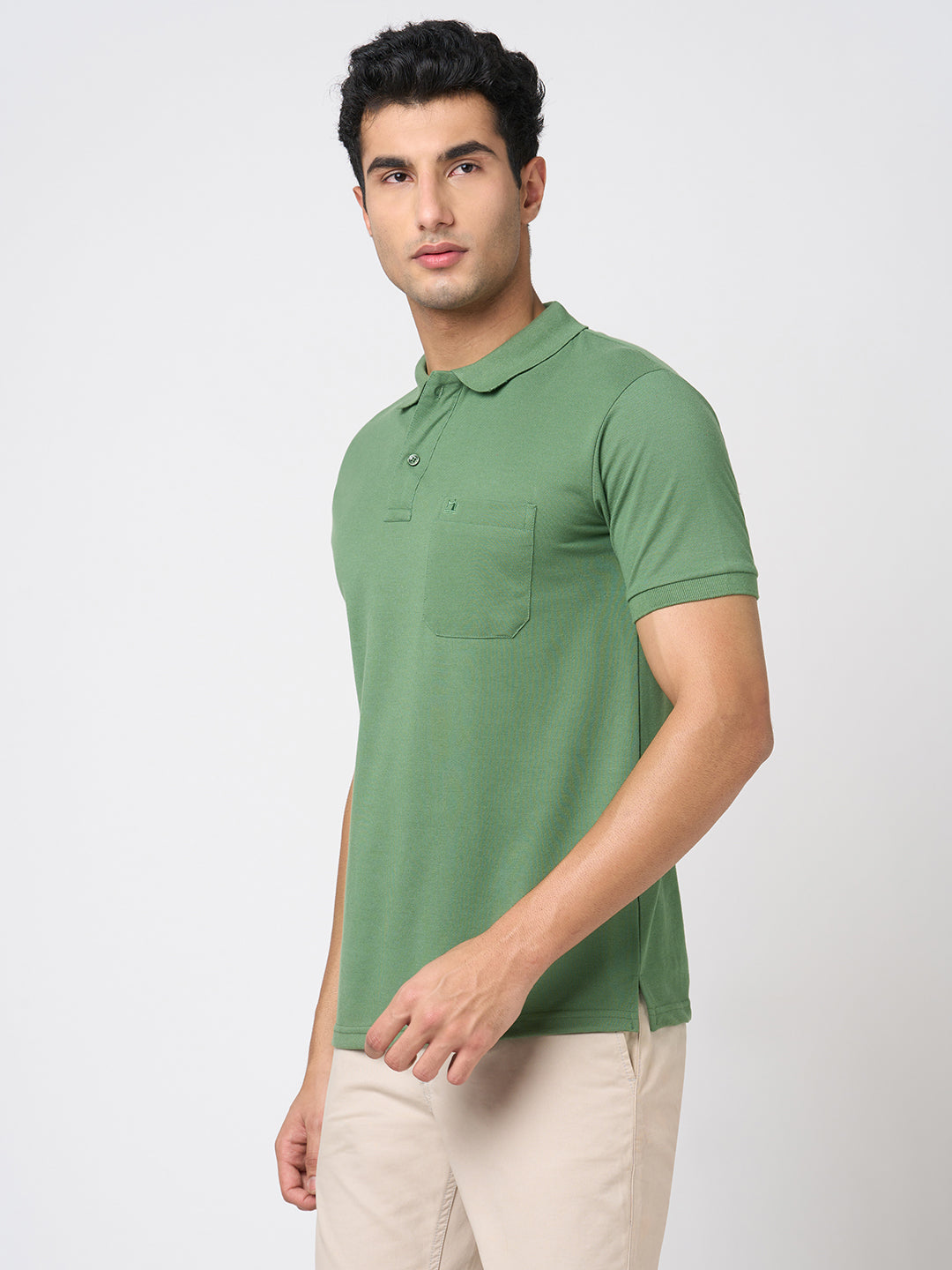 STITCH HUB Men's Matty Polo Tshirt - Grass Color, Cotton Rich Blend, Regular Fit, Stylish & Comfortable for Everyday Wear