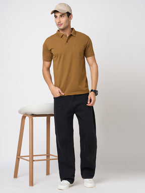 STITCH HUB Men's Copper Matty Polo - Cotton Rich Blend, Breathable, Stylish & Comfortable for Casual & Formal Wear