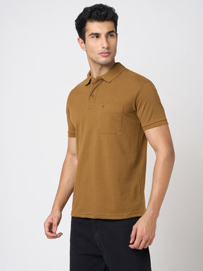 STITCH HUB Men's Copper Matty Polo - Cotton Rich Blend, Breathable, Stylish & Comfortable for Casual & Formal Wear