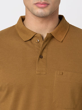 STITCH HUB Men's Copper Matty Polo - Cotton Rich Blend, Breathable, Stylish & Comfortable for Casual & Formal Wear