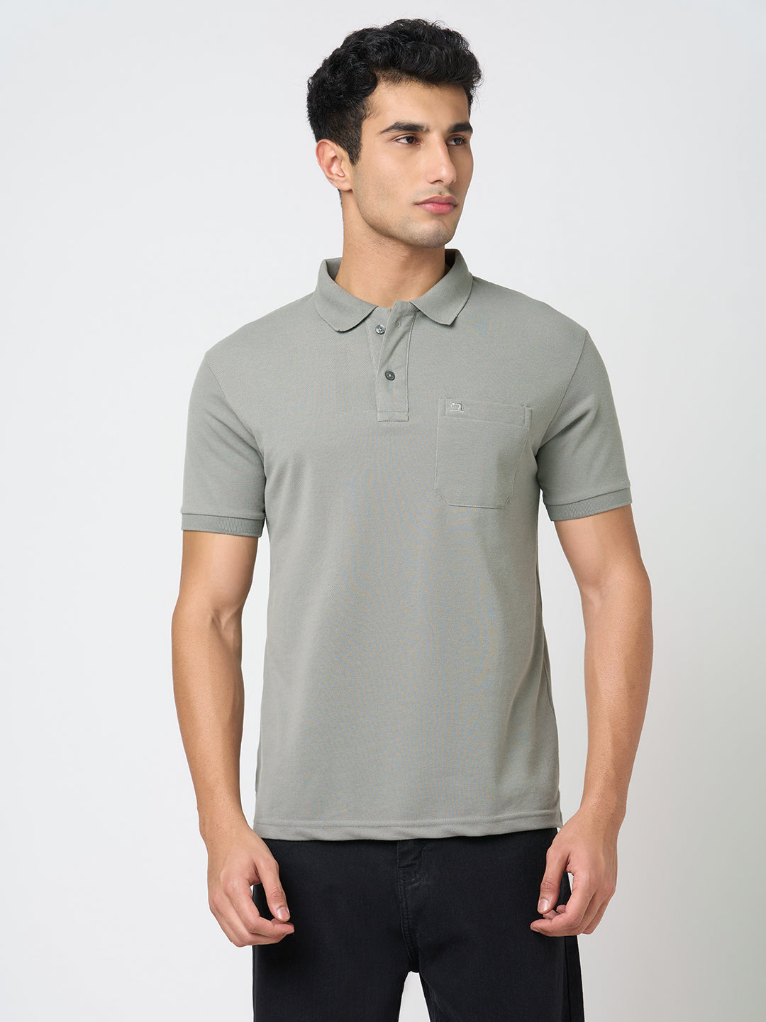 STITCH HUB Men's Matty Polo Tshirt – Cotton Rich Blend, Stylish Grey, Breathable & Durable, Perfect for Casual & Outdoor Wear