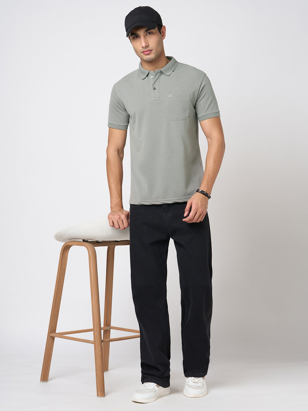 STITCH HUB Men's Matty Polo Tshirt – Cotton Rich Blend, Stylish Grey, Breathable & Durable, Perfect for Casual & Outdoor Wear