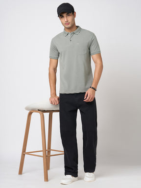STITCH HUB Men's Matty Polo Tshirt – Cotton Rich Blend, Stylish Grey, Breathable & Durable, Perfect for Casual & Outdoor Wear