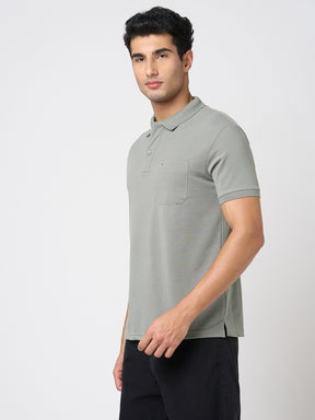 STITCH HUB Men's Matty Polo Tshirt – Cotton Rich Blend, Stylish Grey, Breathable & Durable, Perfect for Casual & Outdoor Wear