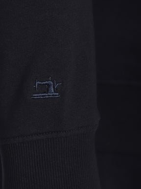 Stitch Hub Navy Loop knit Hoodie - Long Sleeve, Regular Fit