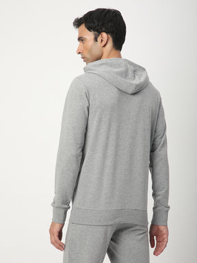Stitch Hub Grey Loop knit Hoodie - Long Sleeve, Regular Fit