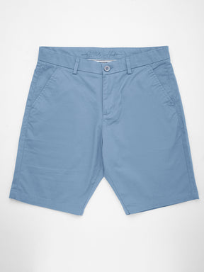 Stitch Hub Men's Cobalt Blue Solid Cotton Shorts