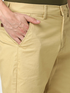 Stitch Hub Men's Beige Solid Cotton Shorts - Comfort & Style in a Regular Fit