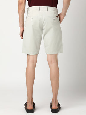 Stitch Hub Men's Light Grey Solid Cotton Shorts
