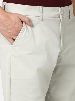 Stitch Hub Men's Light Grey Solid Cotton Shorts